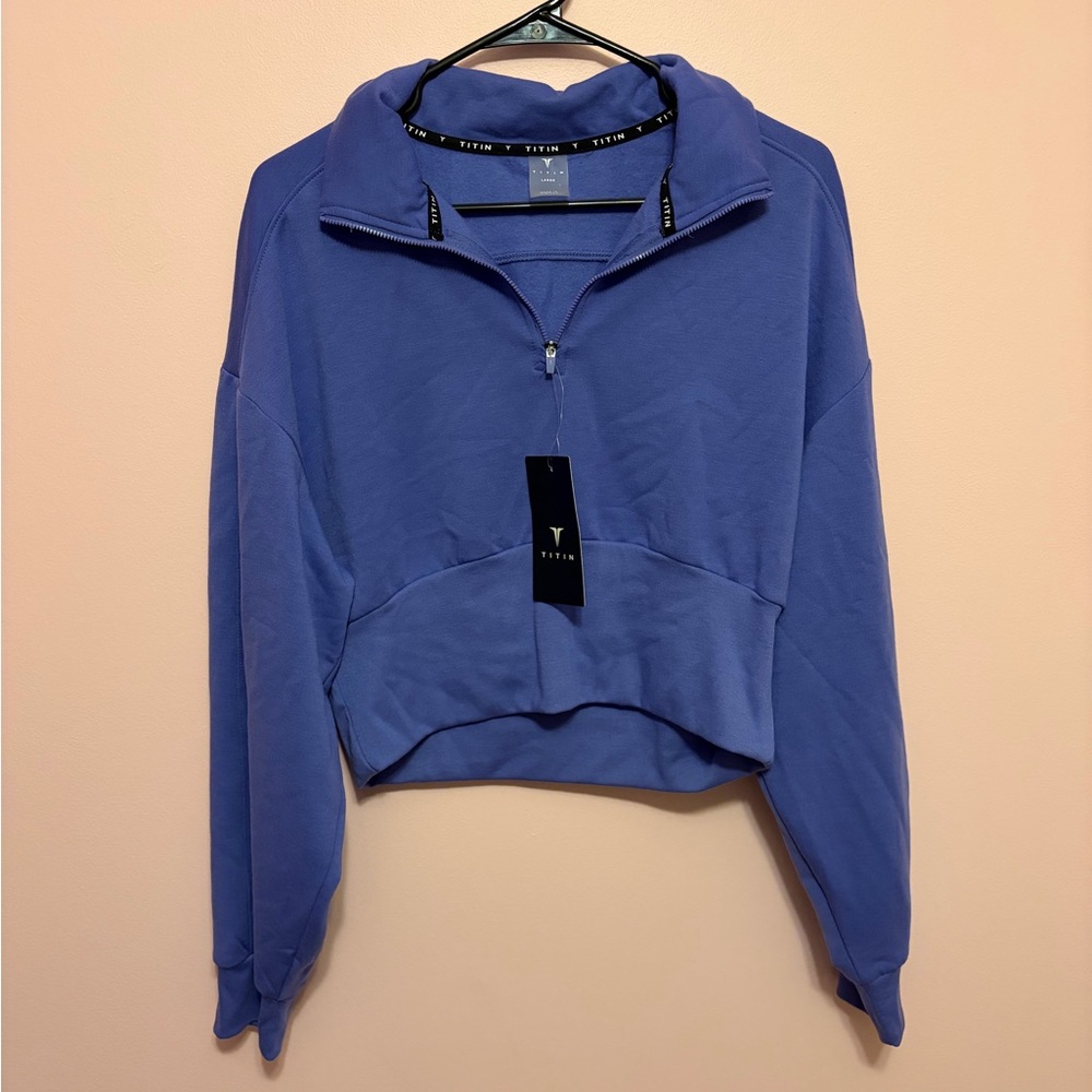 NWT Titan Women's Blue/Purple Cropped Quarter-Zip